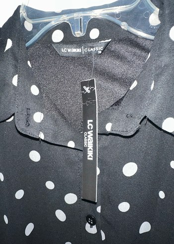 Uzun Kollu Puantiyeli Siyah Elbise - Görsel 4