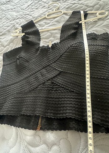 Siyah lastik Strappy Mini Büstiyer - Görsel 5