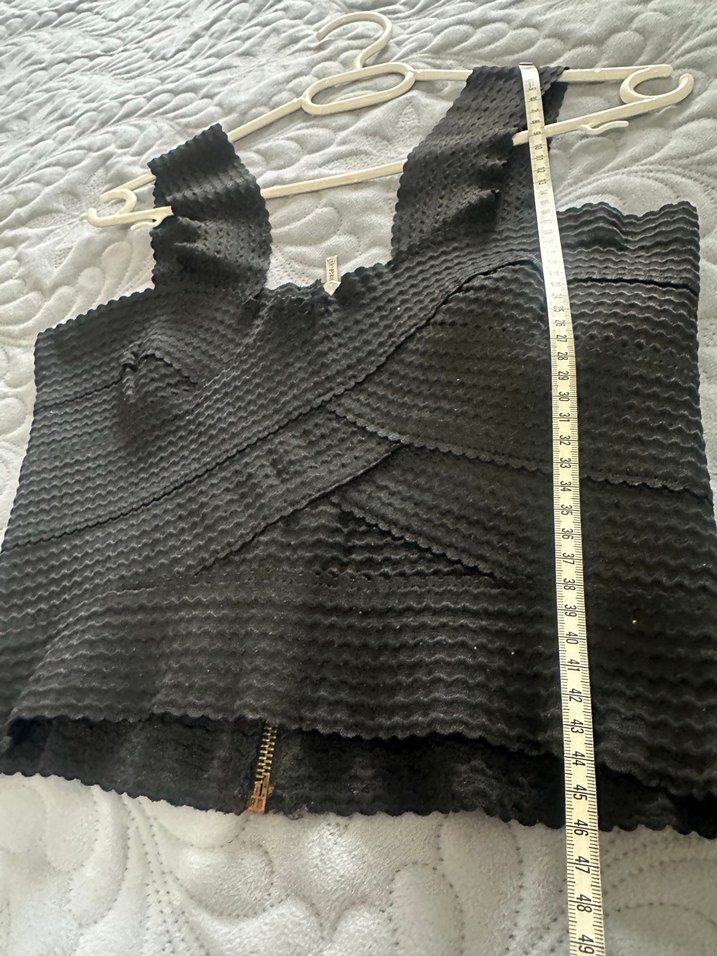 Siyah lastik Strappy Mini Büstiyer - Görsel 5