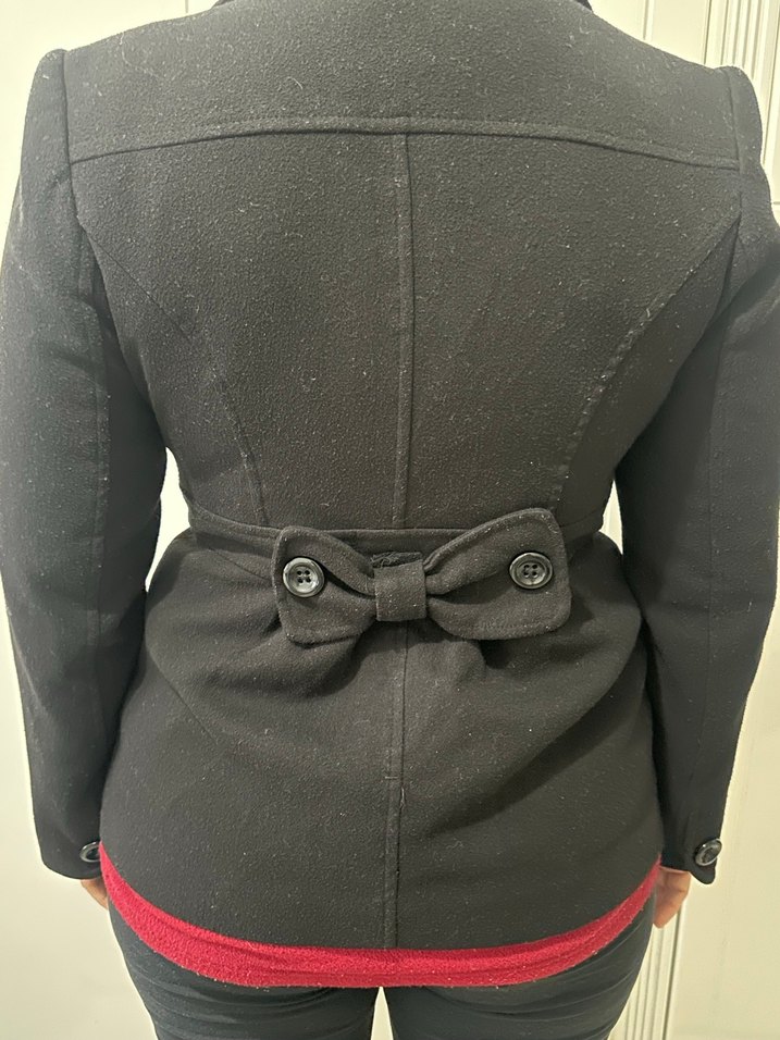 Siyah bele oturan kaşe  kaban - Görsel 2