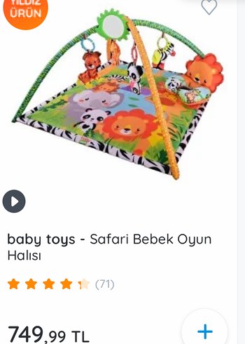 Renkli Bebek Oyun Matı, Hayvan Figürlü - Görsel 7
