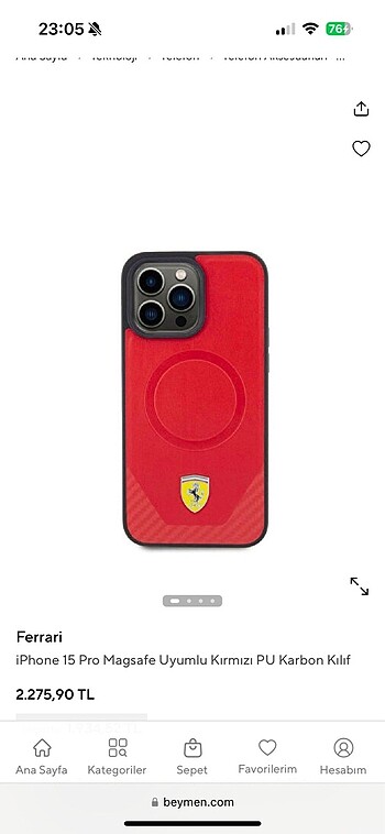 Ferrari telefon kılıfı