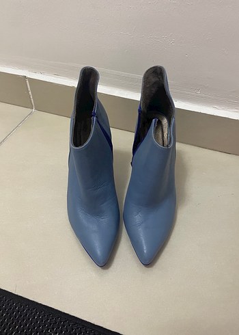 Deri Stiletto Topuklu Kadın Bot - Görsel 6