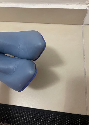 Deri Stiletto Topuklu Kadın Bot - Görsel 2