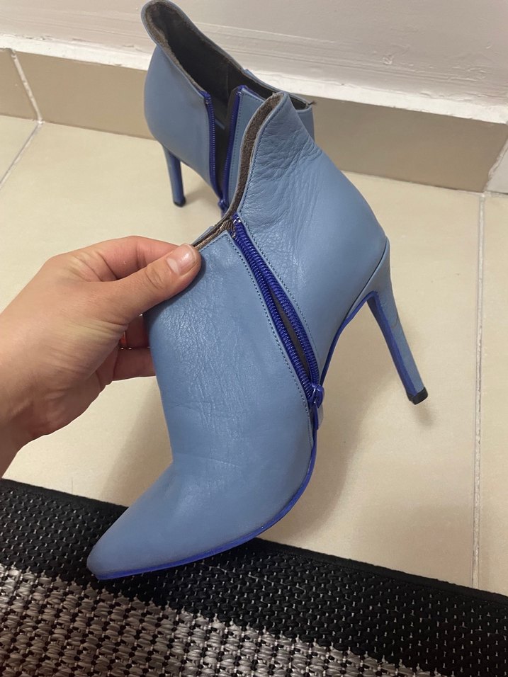 Deri Stiletto Topuklu Kadın Bot - Görsel 3