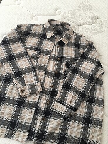 Kareli kışlık gömlek oversize
