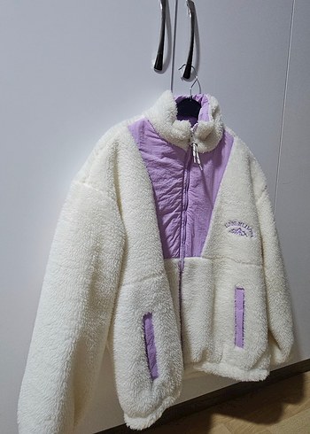 Kadın Mor Detaylı Peluş Ceket