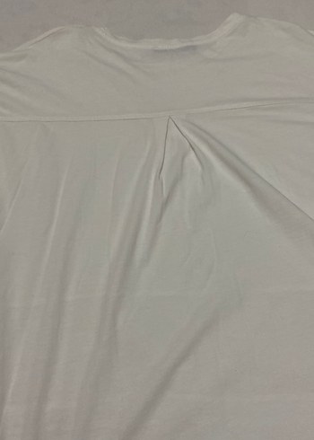 Kadın Beyaz Kısa Kollu Salaş Tişört - Görsel 4