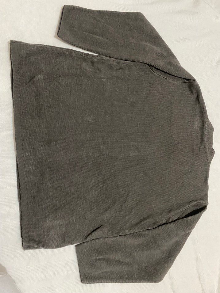 Gri V Yaka Örgü Kadın Hırka - Görsel 4