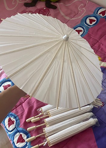 Beyaz Pileli Kadın Şemsiye - Görsel 2