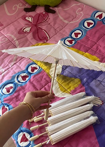 Beyaz Pileli Kadın Şemsiye - Görsel 3