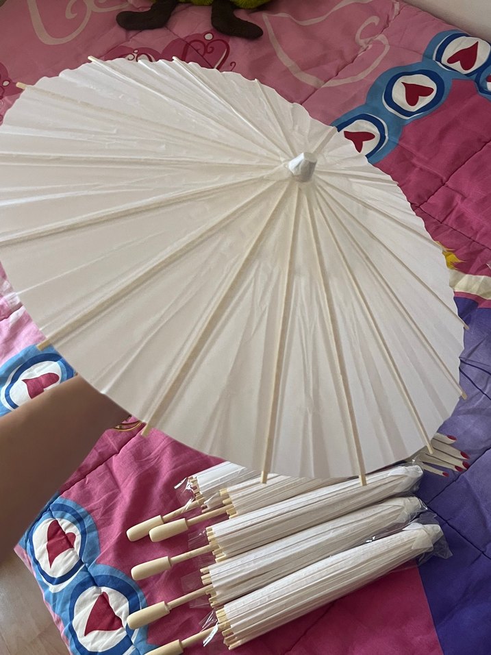 Beyaz Pileli Kadın Şemsiye - Görsel 2