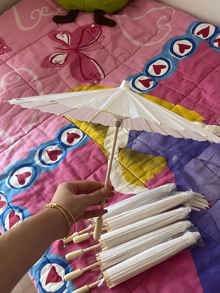 Beyaz Pileli Kadın Şemsiye - Görsel 3