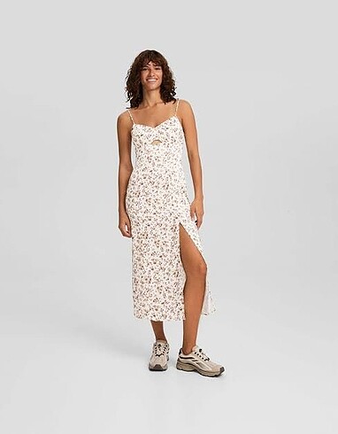 Bershka saten elbise