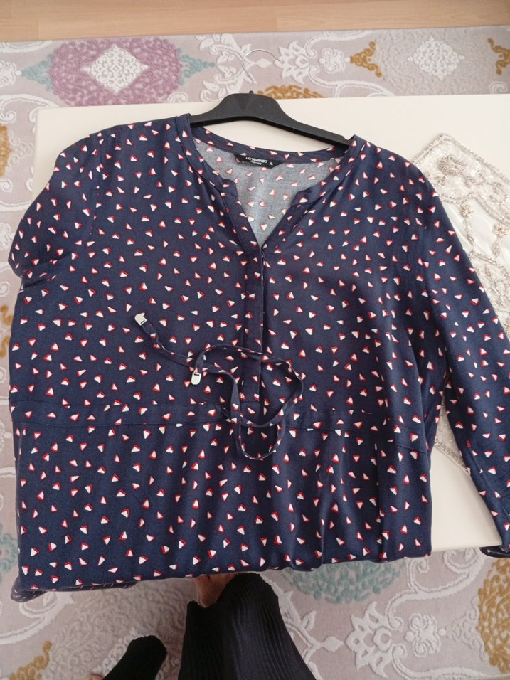 Lacivert Desenli Tunik hamilelerde kullanabilir - Görsel 4