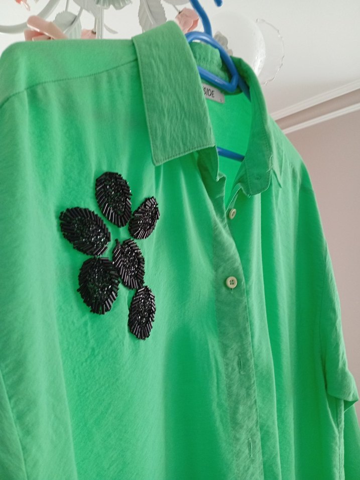 Yeşil şık gömlek - Görsel 3