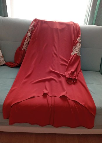 Kiremit rengi işlemeli Kadın tunik - Görsel 2