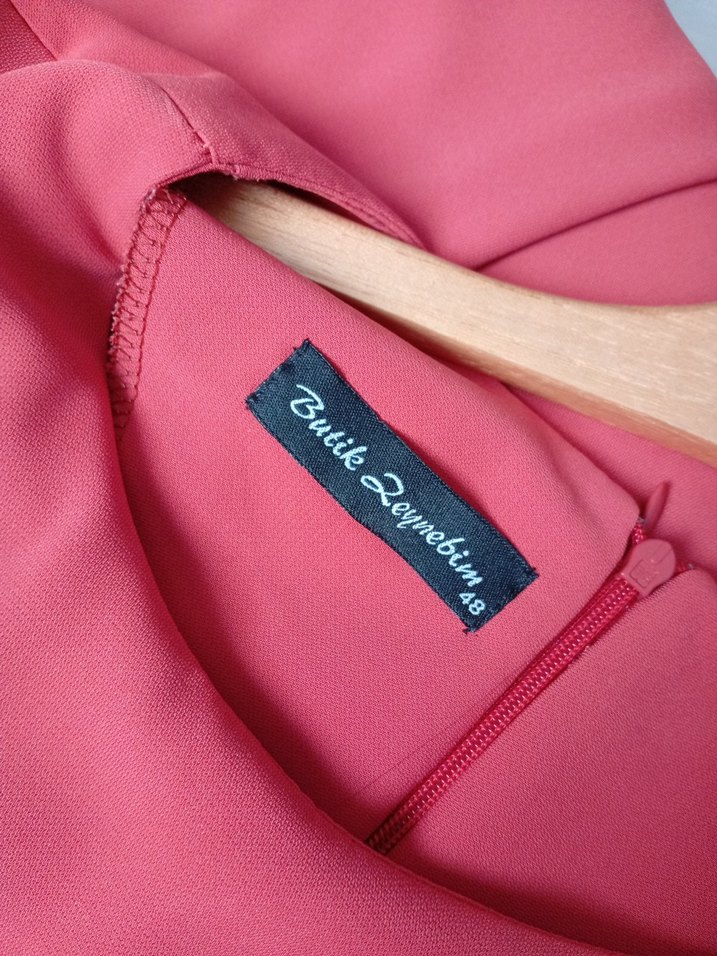 Kiremit rengi işlemeli Kadın tunik - Görsel 5