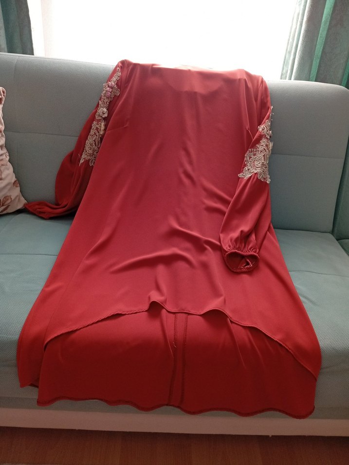 Kiremit rengi işlemeli Kadın tunik - Görsel 2