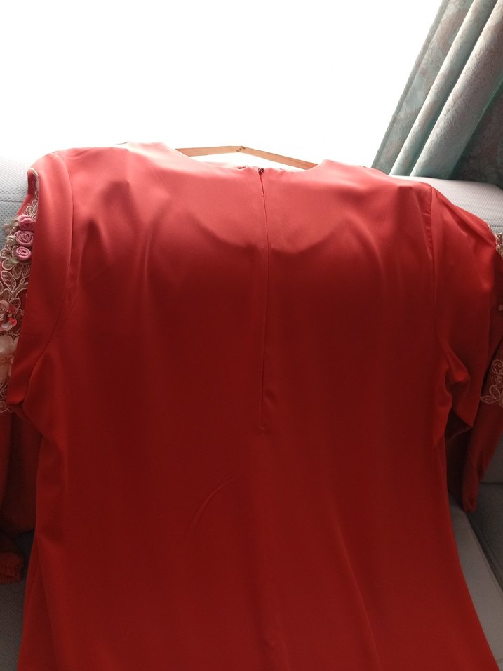 Kiremit rengi işlemeli Kadın tunik - Görsel 3