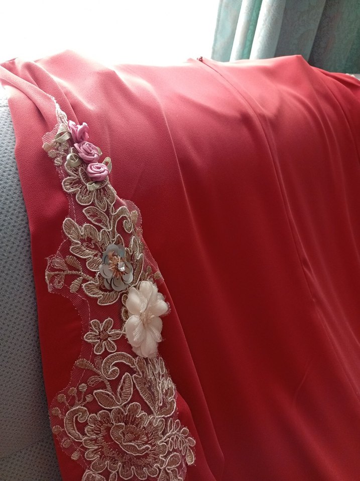 Kiremit rengi işlemeli Kadın tunik - Görsel 4