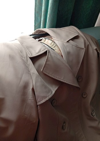 Bej Düğmeli Midi Kadın Trençkot - Görsel 2