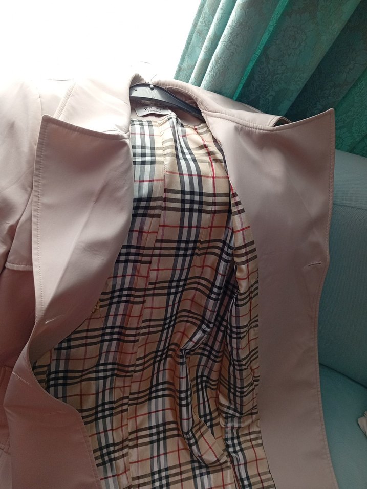 Bej Düğmeli Midi Kadın Trençkot - Görsel 3