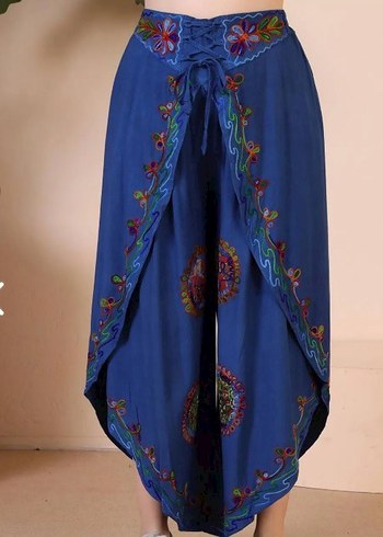 Nakışlı Bohem Uzun Pantolon
