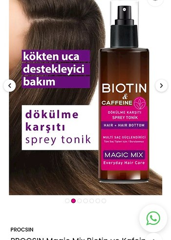 Procsin Magic Mix Biotin ve Kafein Sprey Tonik 110 ml - Görsel 2