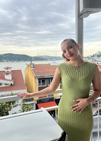 Trendyol & Milla Yeşil Bohem gübür Detaylı Uzun Elbise
