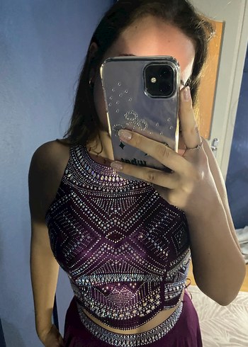 Mor Drapeli Uzun Bohem Kadın Elbise - Görsel 9