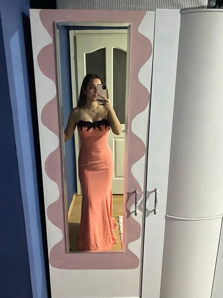 Somon Straplez Uzun Abiye Elbise - Görsel 3