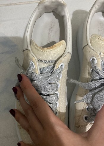 Beyaz Parlak Platform Topuklu Spor Ayakkabı - Görsel 3