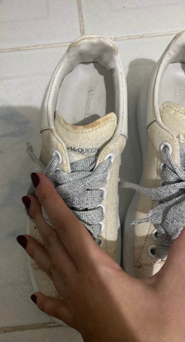 Beyaz Parlak Platform Topuklu Spor Ayakkabı - Görsel 3