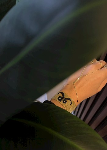 Vav Desenli miyuki Altın Renk Kadın bileklik - Görsel 4