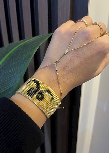 Vav Desenli miyuki Altın Renk Kadın bileklik - Görsel 3