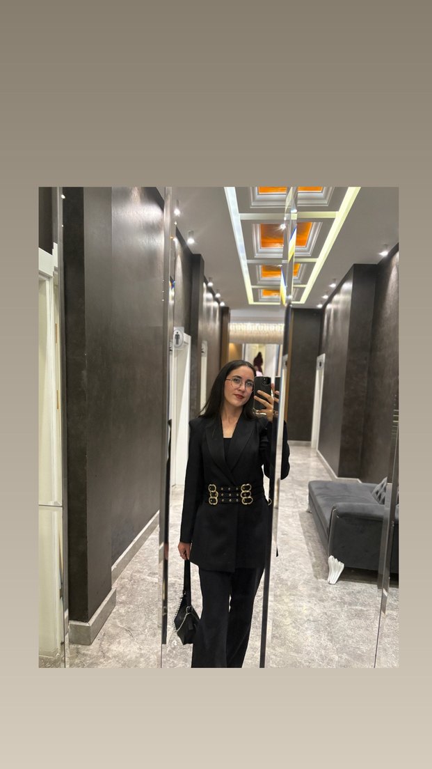 Kadın Siyah Deri Tokalı Uzun Ceket - Görsel 2