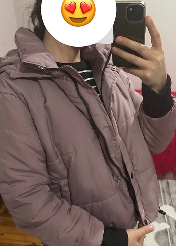 Pudra Renkli Düğmeli Kışlık Kadın Mont - Görsel 2