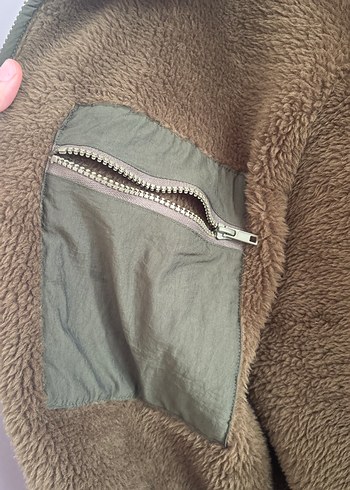 Kahverengi Kısa Peluş Kadın Ceket - Görsel 2