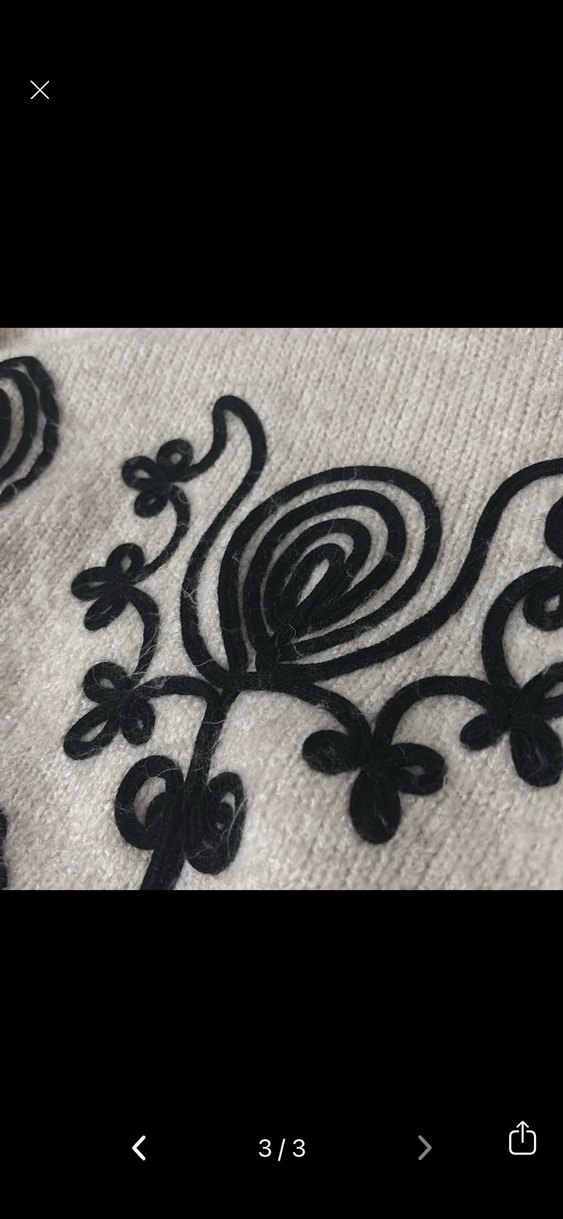 Nakışlı Bohem Kadın Kısa Triko Kazak - Görsel 3