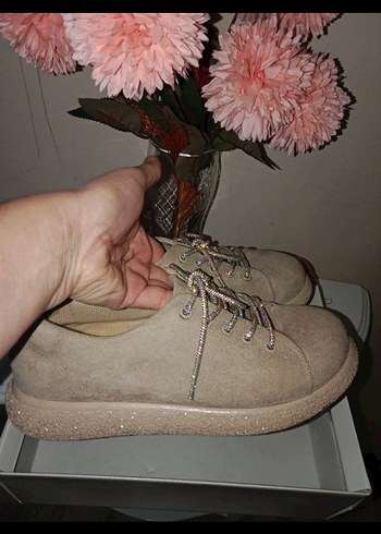 Bej Kadın tasarım ayakkabı. - Görsel 3