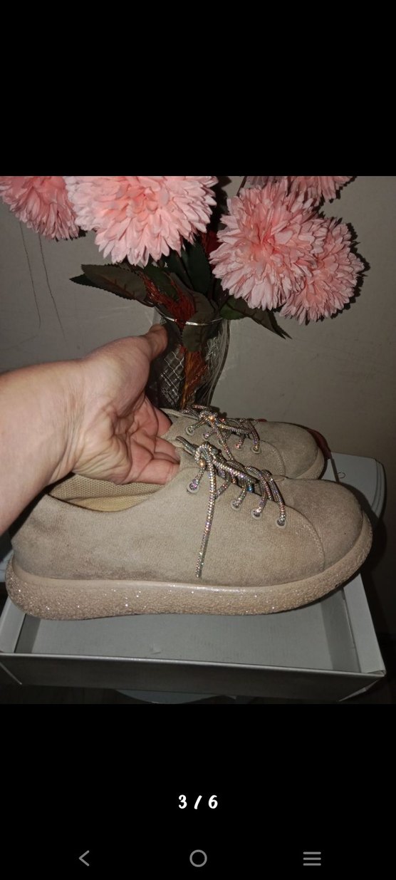 Bej Kadın tasarım ayakkabı. - Görsel 3