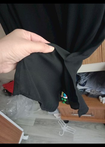 Siyah Şifon Yüksek Yakalı Fermuarlı Kadın Tunik - Görsel 7