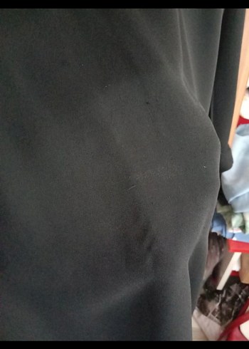 Siyah Şifon Yüksek Yakalı Fermuarlı Kadın Tunik - Görsel 8