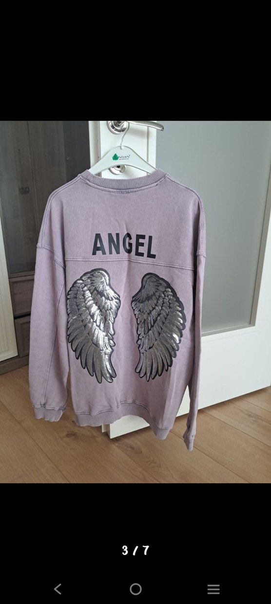 Çok tatlı lila renk Baskılı Kadın Sweatshirt - Görsel 3