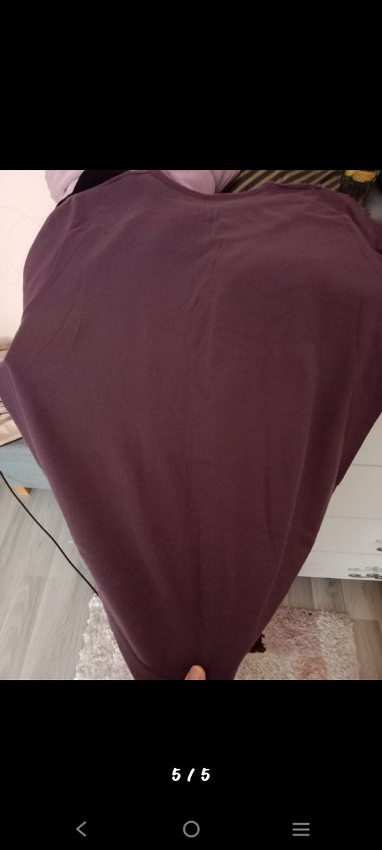 Düğmeli Mor Kadın Triko Bluz - Görsel 5