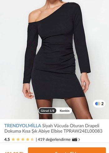 TRENDYOLMİLLA Siyah Drapeli Mini Elbise