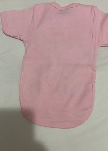 Pembe Kısa Kollu Baskılı Bebek Body - Görsel 4