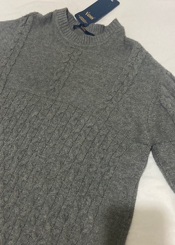 Gri Örgü Kadın Triko Kazak - Görsel 3