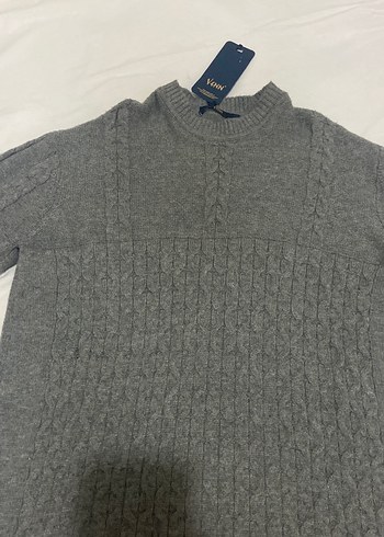 Gri Örgü Kadın Triko Kazak - Görsel 2